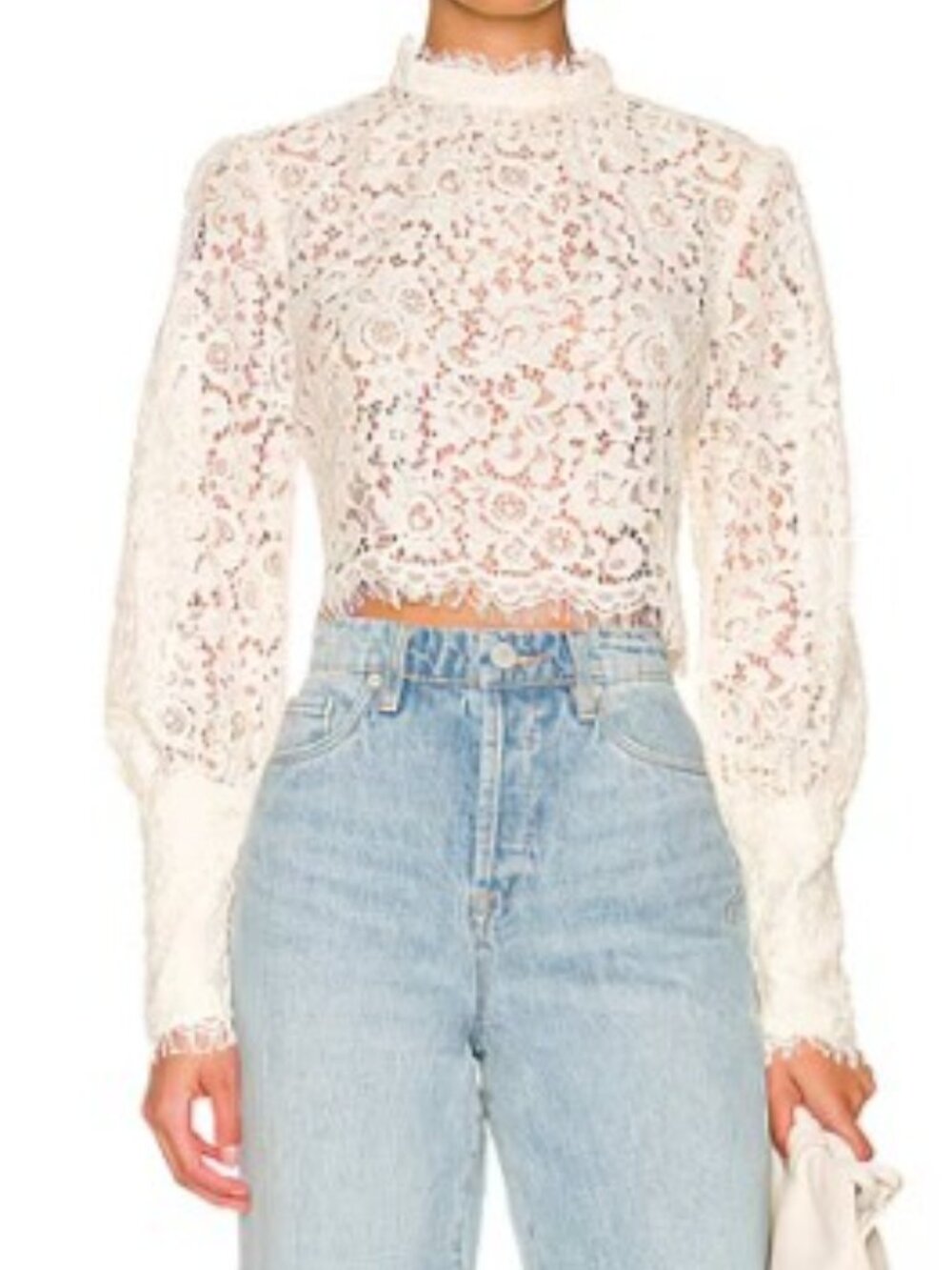 NWT Bardot Lace Georgia Oyster Top